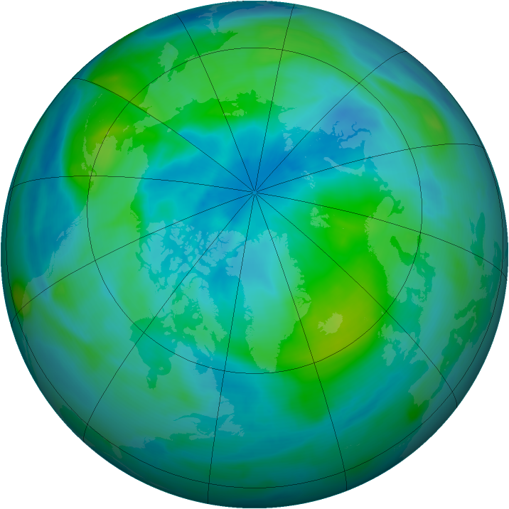 Arctic ozone map for 20 September 2007